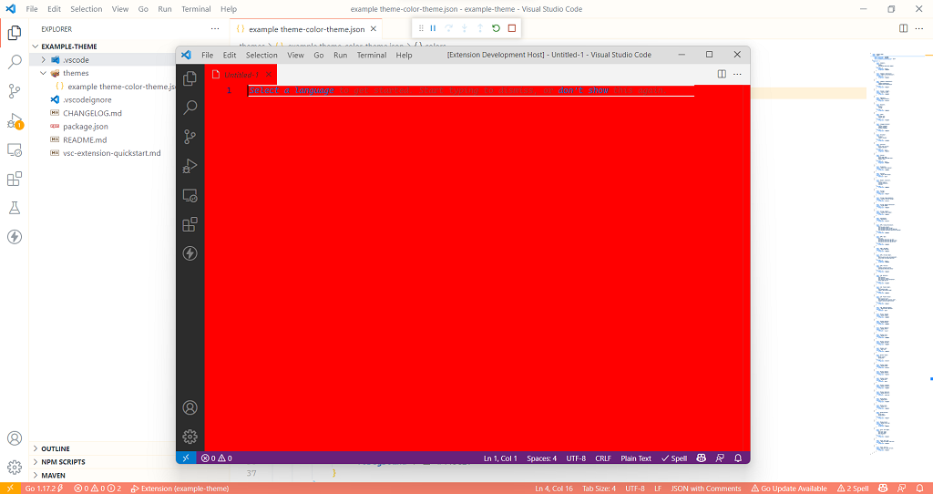 vscode debug window